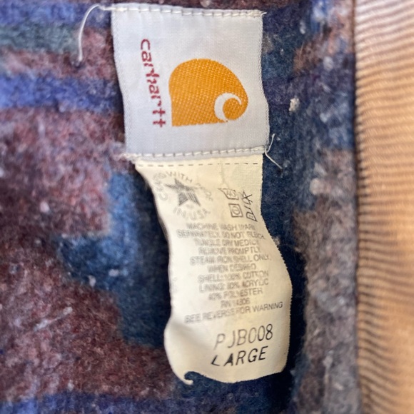 VTG Carhartt Blanket Lined Distressed Light Denim Faded Jacket Sz L. #PJB008 - Picture 5 of 16